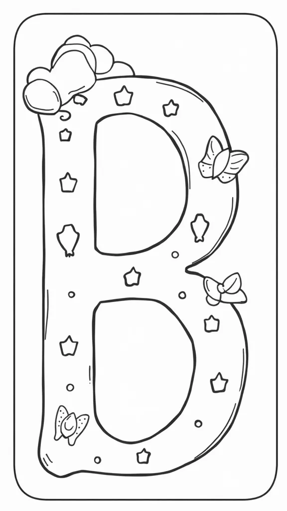 printable letter b coloring pages